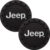 Plasticolor 652R01  Cup Holder Coasters with Jeep Logo - 2 per Package Image 1