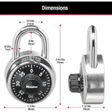 Master Lock 1500D  1-7/8" Wide Black Dial Combination Padlock with 3/4" Shackle Height Image 1 Master Lock 1500D  1-7/8" Wide Black Dial Combination Padlock with 3/4" Shackle Height Image 1