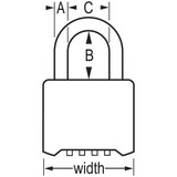 Master Lock 175D  2" Wide Re-Settable Combination Padlock Hardened with 1" Shackle Height Image 1