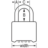 Master Lock 175DLH  2" Wide Re-Settable Combination Padlock Hardened with 2-1/4" Shackle Height Image 1