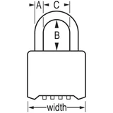 Master Lock 175DLH  2" Wide Re-Settable Combination Padlock Hardened with 2-1/4" Shackle Height Image 1