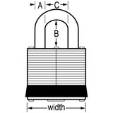 Master Lock 3T  1-9/16" Wide Laminated Padlocks with 3/4" Shackle Height - 2 per Package Both Keyed Alike Image 1