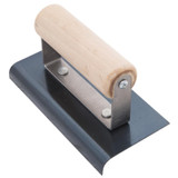 QLT by Marshalltown CE552B  Blue Steel 6" x 3" Hand Edger with 3/8" Radius and 1/2" Lip - Wood Handle (13964) Image 1