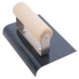 QLT by Marshalltown CE556B  Blue Steel 6" x 4" Hand Edger with 3/8" Radius and 1/2" Lip - Wood Handle (13972) Image 1