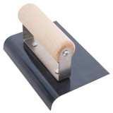 QLT by Marshalltown CE557B  Blue Steel 6" x 4" Hand Edger with 1/2" Radius and 5/8" Lip - Wood Handle (13974) Image 1