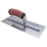Marshalltown 702SD  11" x 4-1/2" Standard Notched Trowel with 1/4" Square Notches for Right Handed with DuraSoft Handle (15709) Image 1
