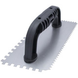 QLT by Marshalltown 207  9" x 4" Notched Trowel with Plastic Handle - 1/4" Square and 1/4" x 3/16" 'V' (16251) Image 1 QLT by Marshalltown 207  9" x 4" Notched Trowel with Plastic Handle - 1/4" Square and 1/4" x 3/16" 'V' (16251) Image 1