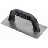 QLT by Marshalltown 208  9" x 4" Notched Trowel with Plastic Handle - 1/16" Square and 1/16" x 1/32" 'U' w/ 10 degree Cutback (16252) Image 1