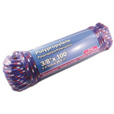 KingCord 300021BGV1  3/8" x 100' Diamond Braid Polypropylene Rope Image 1 KingCord 300021BGV1  3/8" x 100' Diamond Braid Polypropylene Rope Image 1