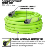 Legacy HFZG550YWS  Flexzilla SwivelGrip 5/8" x 100' Garden Water Hose Assembly with 3/4" Fittings Image 1