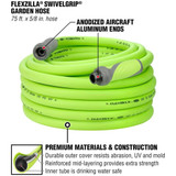 Legacy HFZG575YWS  Flexzilla SwivelGrip 5/8" x 100' Garden Water Hose Assembly with 3/4" Fittings Image 1