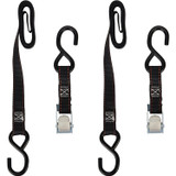 Keeper 05715  1" x 6' Motorcycle Cam Buckle Tie-Down Straps with  Full-Size Vinyl Coated S-Hooks - 2 Straps per Package Image 1