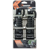 Keeper 45737  1-1/4" x 8' Ratchet Tie-Down Straps with Large Vinyl Covered S-Hooks - 2 Straps per Package Image 1