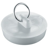 PlumbCraft 7512600T  1-3/4" White Rubber Sink Stopper with Ring Image 1