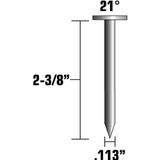 Metabo HPT 10104HPT  2-3/8" x 0.113" Smooth Shank Full Round Head Electro Galvanized Plastic Strip 21° Sheathing Nails - 5000 per Box Image 1