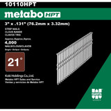 Metabo HPT 10110HPT  3" x 0.131" Smooth Shank Full Round Head Bright Basic Plastic Strip 21° Framing Nails - 4000 per Box Image 1