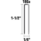 Metabo HPT 11107SHPT  1-1/2" x 18 Gauge 1/4" Crown Electro Galvanized Chisel Point Finish Staples - 5000 per Box Image 1