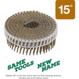 Metabo HPT 13304HPT  1-3/4" x 0.086" Plastic Sheet Electro Galvanized Ring Shank Coil Nails 6000 per Box Image 1