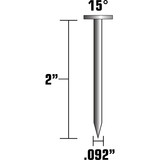 Metabo HPT 13375HPT  2" x 0.092 15 Degree, Plastic Collated, Smooth Shank Hot Dipped Galvanized Hardie Nails - 6000 Per Box Image 1