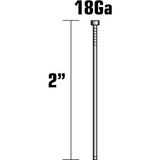Metabo HPT 14108SHPT  2" x 18 Gauge Electro Galvanized Straight Brad Nails - 5000 per Package Image 1