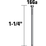 Metabo HPT 14201HPT  1-1/4" x 16 Gauge Electro Galvanized Straight Finish Nails - 5000 per Package Image 1
