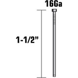 Metabo HPT 14202HPT  1-1/2" x 16 Gauge Electro Galvanized Straight Finish Nails - 2500 per Package Image 1