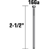 Metabo HPT 14206HPT  2-1/2" x 16 Gauge Electro Galvanized Straight Finish Nails - 2500 per Package Image 1