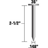 Metabo HPT 17137HPT  2-1/2" x 0.148" Heat Treated Hot Dipped Galvanized Smooth Shank Paper Collated Metal Connector Nails - 2500 per Package Image 1