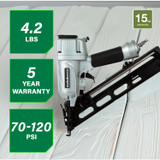 Metabo HPT NT65MA4  2-1/2 Inch 15 Gauge Angled Finish Nailer with Air Duster Image 1