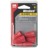GB Gardner Bender 19-006  WireGard High Performance Twist-on Wire Connectors - Red 18-10 AWG - 6 per Package (GB-6) Image 1