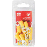 GB Gardner Bender 20-106  Vinyl Insulated Ring Terminal for #8-#10 Stud - Yellow 12-10 AWG - 14 per Package Image 1