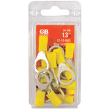 GB Gardner Bender 20-108  Vinyl Insulated Ring Terminal for 1/4"-3/8" Stud - Yellow 12-10 AWG - 13 per Package Image 1
