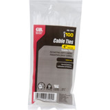 GB Gardner Bender 46-104  4" Double Lock Cable Ties 18-lb Natural White - 100 per Bag Image 1