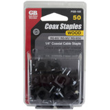 GB Gardner Bender PSB-165  1/4" Black Plastic Coaxial Cable Staple - 50 per Package Image 1