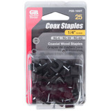 GB Gardner Bender PSB-1650T  1/4" Black Plastic Coaxial Cable Staple - 25 per Package Image 1