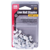 GB Gardner Bender PSW-1600T  3/16" White Plastic Staple for Low Voltage/Bell/Speaker Wire - 25 per Package Image 1
