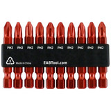 Exchange-A-Blade 75004  Stay Sharp 10-Piece 2" x #2 Philllips Color Coded Industrial Screwdriver Bit Clip Image 1