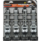 Keeper 05510  1" x 12' High Tension Ratchet Tie-Down Straps with Vinyl Coated J-Hooks - 4 Straps per Package Image 1
