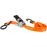 Keeper 45518  1" x 15' High Tension Ratchet Tie-Down Straps with Full-Size Vinyl Coated S-Hooks - 2 Straps per Package Image 1