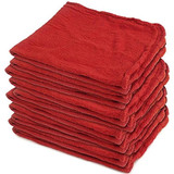 Buffalo 62010C  Red Cotton Shop Towels / Rags - 10 per Bag Image 1