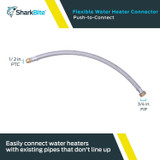 SharkBite U3068FLEX24LF  1/2" Push-to-Connect x 3/4" FIP x 24" Length Stainless Steel Braided Water Heater Connector Hose Image 1