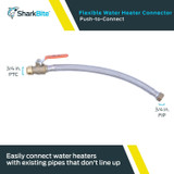 SharkBite U3088FLEX18BVLF  3/4" Push-to-Connect x 3/4" FIP x 18" Length Stainless Steel Braided Water Heater Connector with Ball Valve Image 1