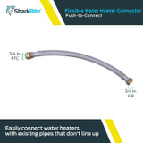SharkBite U3088FLEX18LF  3/4" Push-to-Connect x 3/4" FIP x 18" Length Stainless Steel Braided Water Heater Connector Hose Image 1