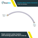 SharkBite U3088FLEX24LF  3/4" Push-to-Connect x 3/4" FIP x 24" Length Stainless Steel Braided Water Heater Connector Hose Image 1