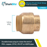 SharkBite U514LFA4  1/2" Push-to-Connect End Stop Cap Image 1