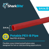 SharkBite U870R2  3/4" Red PEX-B Pipe 2' Stick Image 1