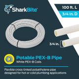 SharkBite U870W100  3/4" White PEX-B Pipe 100' Coil Image 1