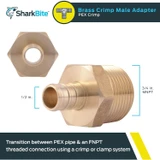 SharkBite UC116LFA   1/2" Barb x 3/4" MNPT Brass Male Connector for PEX Image 1