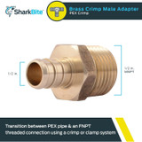 SharkBite UC120LFA  1/2" Barb x 1/2" MNPT Brass Male Connector for PEX Image 1