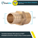 SharkBite UC142LFA  1" Barb x 3/4" MNPT Brass Male Connector for PEX Image 1